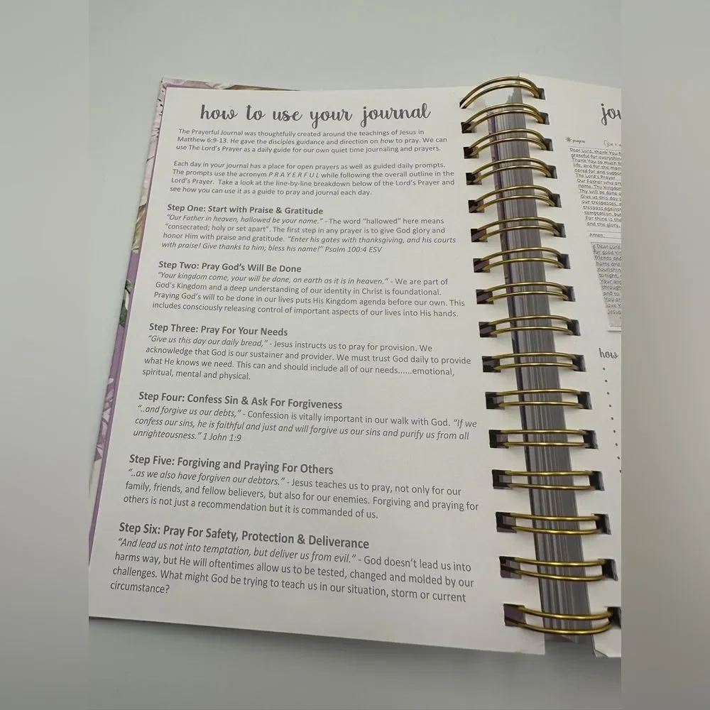 Hardcover Floral Wire Bound Faith Can Move Mountains Prayer Journal Sermon Notes